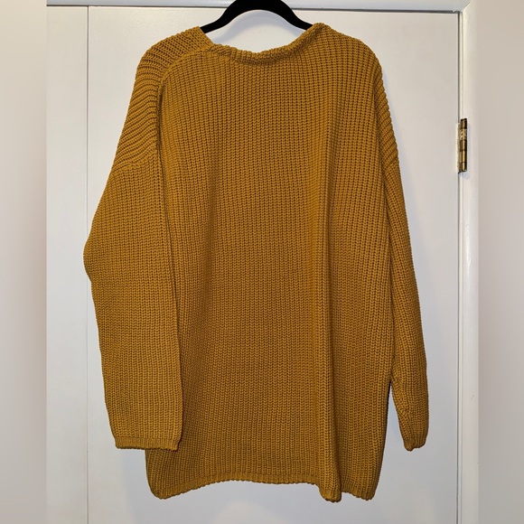 NWT JENNI KAYNE Cotton Cabin Sweater Mustard Yellow Women’s Size XL - Picture 5 of 10